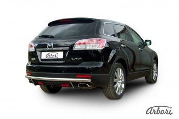 15 749 р. Защита заднего бампера Arbori (нержавейка, 1 труба d57 mm). Mazda CX-9 TB дорестайлинг (2007-2009)  с доставкой в г. Владивосток. Увеличить фотографию 2