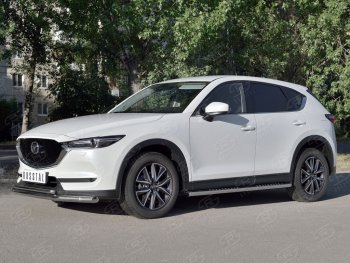 22 999 р. Защита переднего бампера (2 трубыØ63 и 42 мм, нержавейка) SLITKOFF  Mazda CX-5  KF (2016-2024)  с доставкой в г. Владивосток. Увеличить фотографию 2