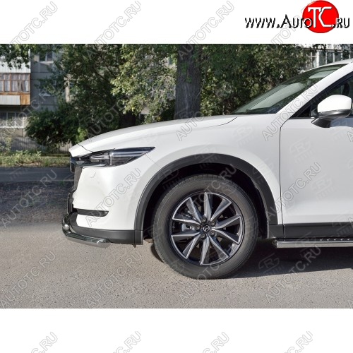 22 999 р. Защита переднего бампера (2 трубыØ63 и 42 мм, нержавейка) SLITKOFF  Mazda CX-5  KF (2016-2024)  с доставкой в г. Владивосток