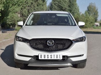 14 999 р. Защита переднего бампера из овальной трубы диаметром 75x42 мм Russtal Mazda CX-5 KF (2016-2024)  с доставкой в г. Владивосток. Увеличить фотографию 2