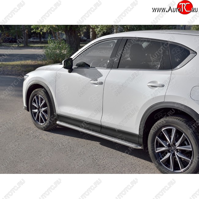 25 849 р. Широкая защита порогов с трубой диаметром 42 мм SLITKOFF v2  Mazda CX-5  KF (2016-2024)  с доставкой в г. Владивосток