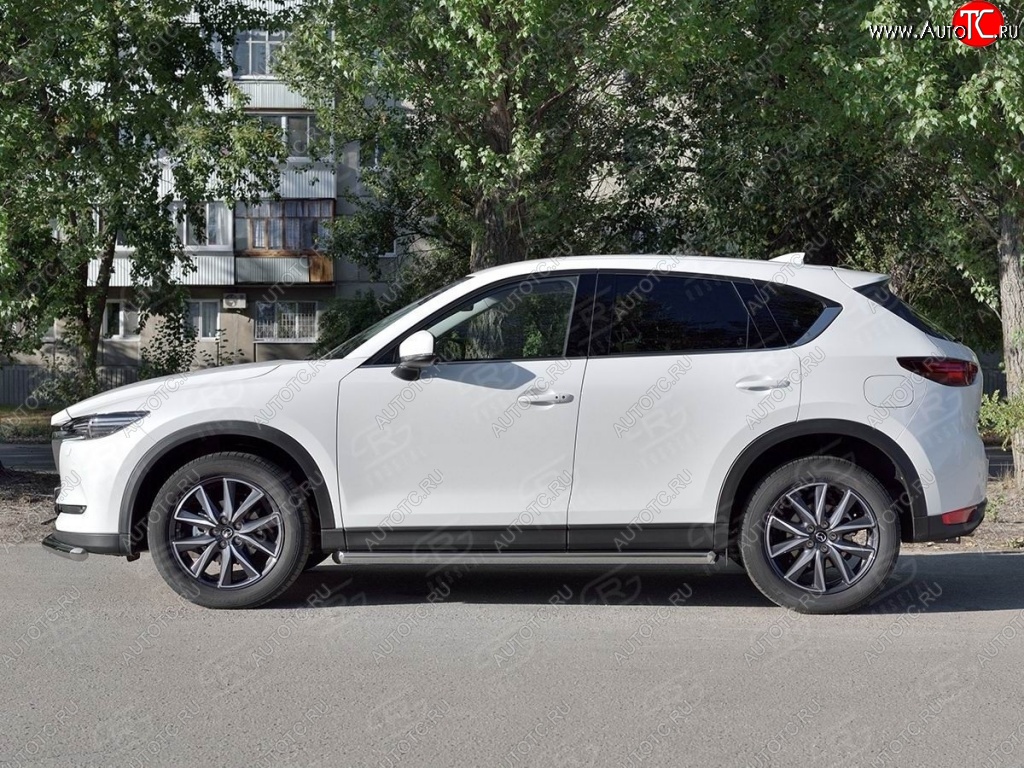 19 999 р. Защита порогов из круглой трубы диаметром 63 мм SLITKOFF v1  Mazda CX-5  KF (2016-2025)  с доставкой в г. Владивосток