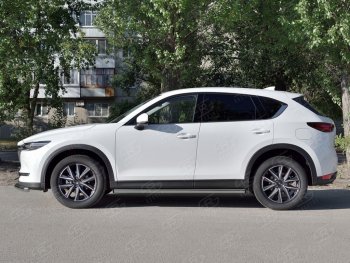 18 799 р. Защита порогов из круглой трубы диаметром 63 мм SLITKOFF v2  Mazda CX-5  KF (2016-2025)  с доставкой в г. Владивосток. Увеличить фотографию 3