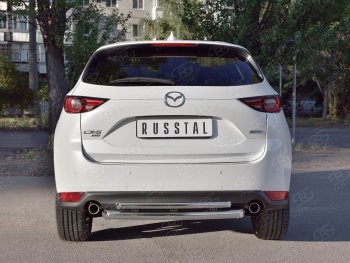 18 499 р. Защита заднего бампера (Ø63 и 42 мм, нержавейка) SLITKOFF Mazda CX-5 KF (2016-2024)  с доставкой в г. Владивосток. Увеличить фотографию 2