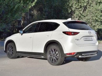 18 499 р. Защита заднего бампера (Ø63 и 42 мм, нержавейка) SLITKOFF Mazda CX-5 KF (2016-2024)  с доставкой в г. Владивосток. Увеличить фотографию 3