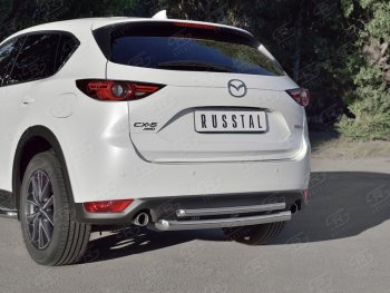 Защита заднего бампера (Ø63 и 42 мм, нержавейка) SLITKOFF Mazda CX-5 KF (2016-2024)