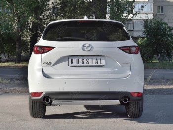 14 999 р. Защита заднего бампера (Ø75x42 мм, нержавейка) Russtal Mazda CX-5 KF (2016-2024)  с доставкой в г. Владивосток. Увеличить фотографию 2