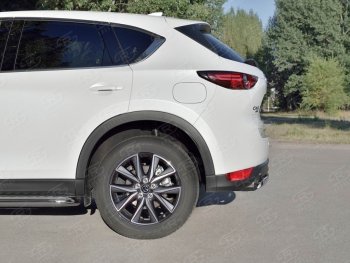 14 999 р. Защита заднего бампера (Ø75x42 мм, нержавейка) Russtal Mazda CX-5 KF (2016-2024)  с доставкой в г. Владивосток. Увеличить фотографию 3