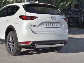 14 999 р. Защита заднего бампера (Ø75x42 мм, нержавейка) Russtal Mazda CX-5 KF (2016-2024)  с доставкой в г. Владивосток. Увеличить фотографию 4