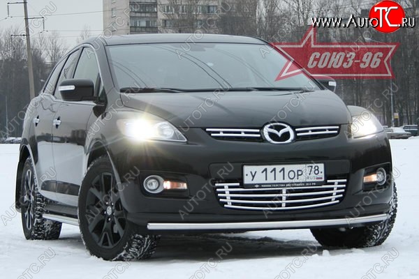 10 664 р. Защита переднего бампера d 42 Mazda CX-7 ER дорестайлинг (2006-2010)  с доставкой в г. Владивосток