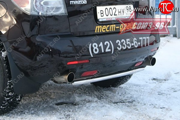 9 314 р. Защита заднего бампера Souz-96 (d42) Mazda CX-7 ER дорестайлинг (2006-2010)  с доставкой в г. Владивосток