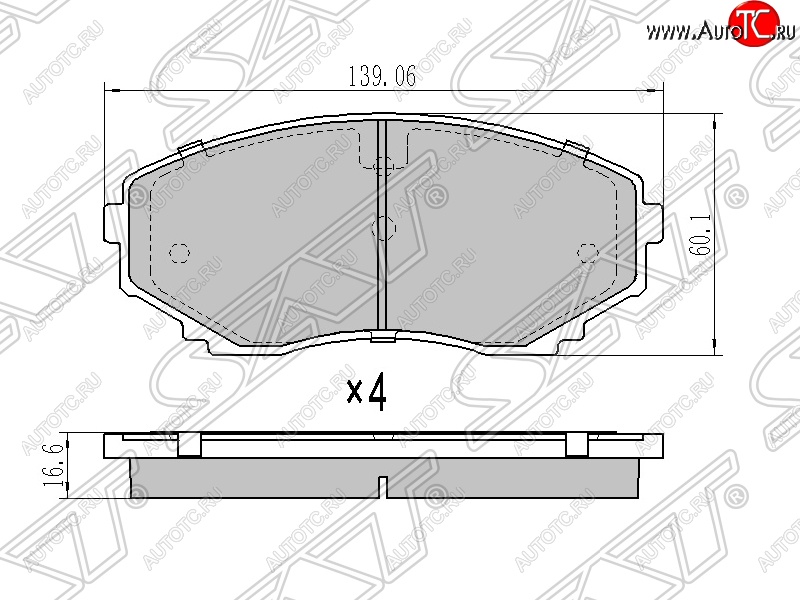 1 459 р. Колодки тормозные SAT (передние)  Mazda CX-7  ER (2006-2010), Mazda CX-9  TB (2007-2015), Mazda MPV  LY (2006-2016), Mitsubishi Pajero Sport  QE (2015-2021)  с доставкой в г. Владивосток