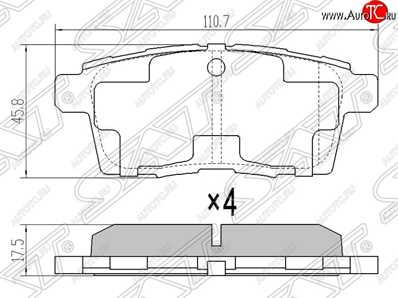 869 р. Колодки тормозные задние SAT  Mazda CX-7  ER - MPV  LY  с доставкой в г. Владивосток