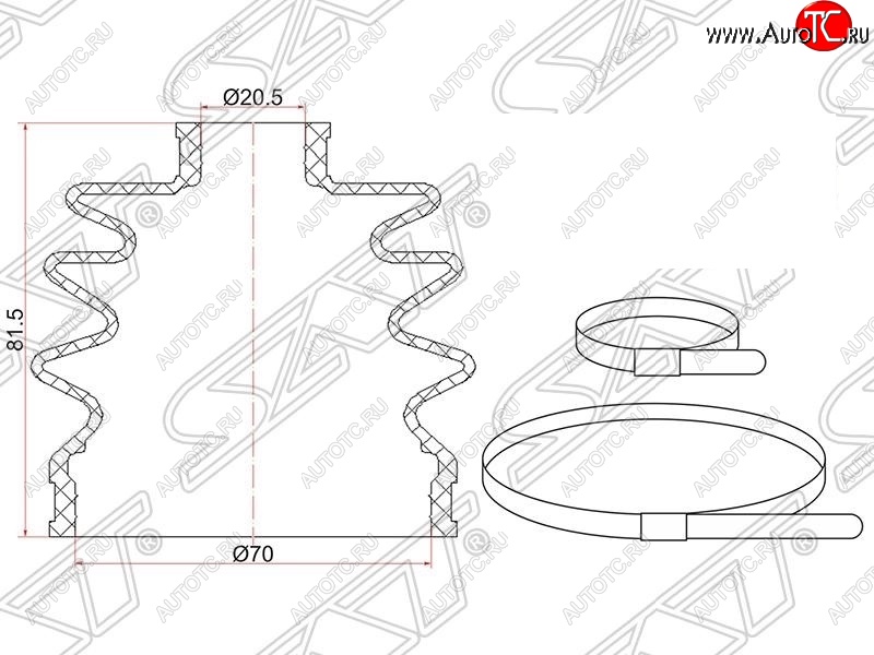 429 р. Пыльник ШРУСа (наружный) SAT  Mazda 2/Demio  DW (1996-2002), Subaru Impreza  GC (1992-2000)  с доставкой в г. Владивосток