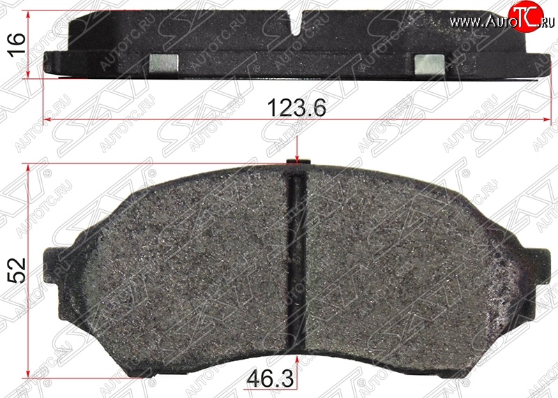 1 299 р. Колодки тормозные SAT (передние)  Mazda 323/Familia  седан (1998-2004) BJ дорестайлинг, BJ рестайлинг  с доставкой в г. Владивосток