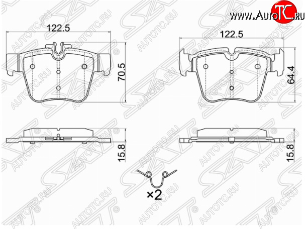 1 299 р. Комплект задних тормозных колодок SAT  Mercedes-Benz C-Class  W205 (2015-2018) дорестайлинг седан  с доставкой в г. Владивосток