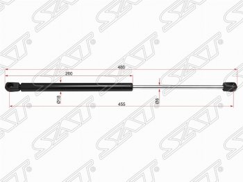 Упор капота SAT (газовый) Mercedes-Benz (Мерседес-Бенс) E-Class (е-класс)  W210 (1996-2003) W210 дорестайлинг седан, дорестайлинг универсал, седан рестайлинг, универсал рестайлинг