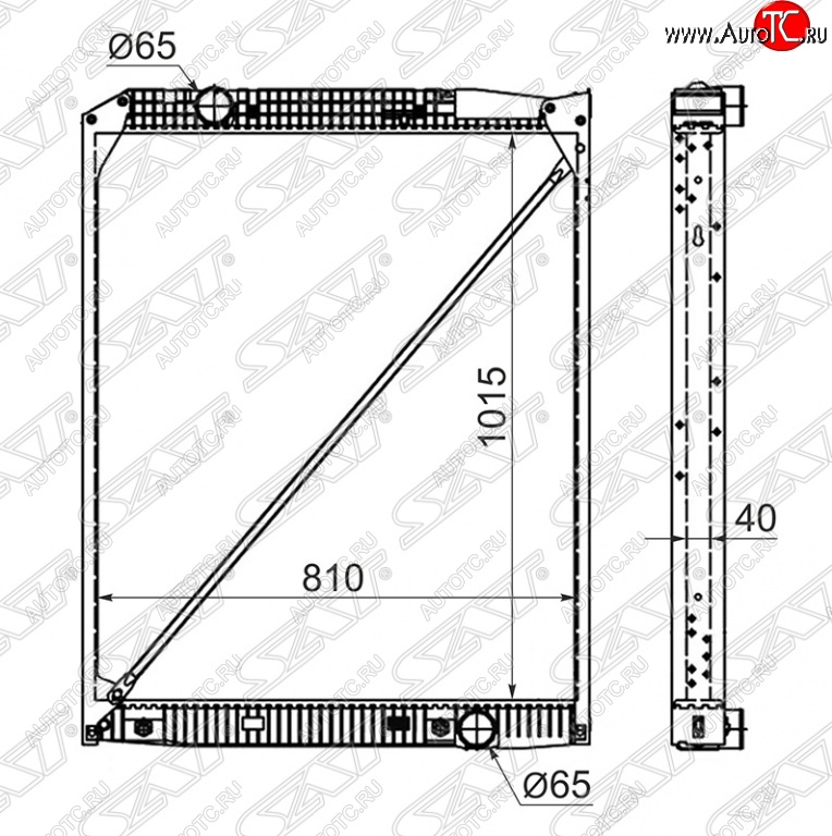 55 999 р. Радиатор двигателя SAT (пластинчатый, МКПП/АКПП) Mercedes-Benz Actros (1995-2024)  с доставкой в г. Владивосток