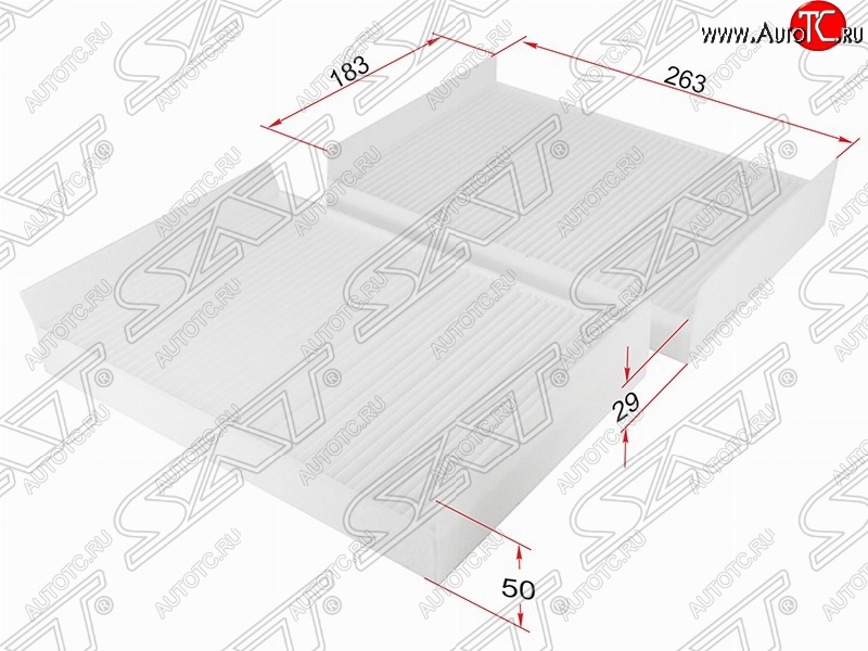 599 р. Фильтр салонный SAT (комплект, 263х183х50/29 mm)  Mercedes-Benz CL class  C216 - S class  W221  с доставкой в г. Владивосток