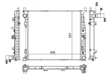 Радиатор двигателя SAT (пластинчатый, МКПП/АКПП)  GL class  X166, ML class  W166