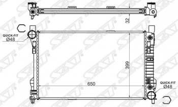 Радиатор двигателя (пластинчатый, МКПП/АКПП) SAT Mercedes-Benz CLK class W209 (2003-2010)