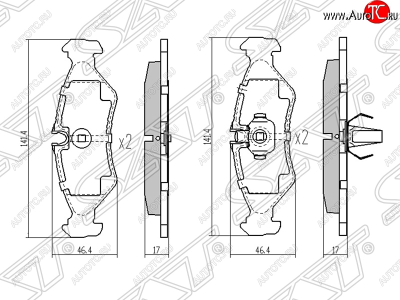 1 059 р. Колодки тормозные задние SAT Mercedes-Benz Sprinter W905 рестайлинг (2000-2006)  с доставкой в г. Владивосток