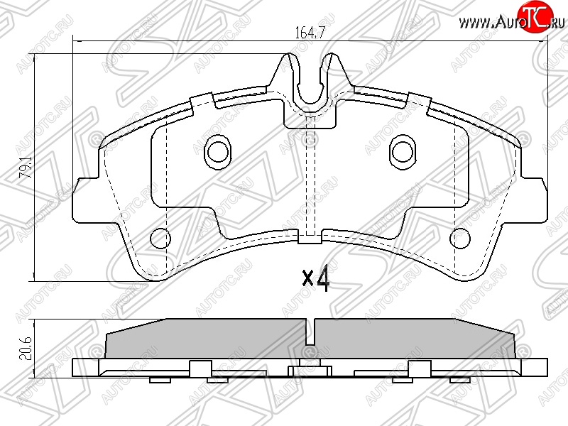 1 759 р. Колодки тормозные задние SAT  Mercedes-Benz Sprinter  W906 (2006-2013)  с доставкой в г. Владивосток