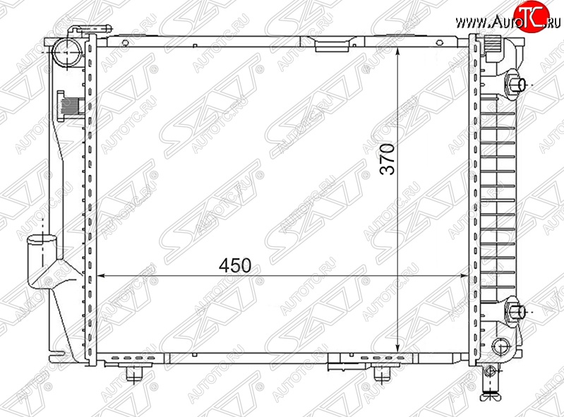 8 699 р. Радиатор двигателя SAT (пластинчатый, 2.6/2.8/3.0/3.2/3.6AMG, МКПП/АКПП) Mercedes-Benz E-Class W124 седан дорестайлинг (1984-1993)  с доставкой в г. Владивосток