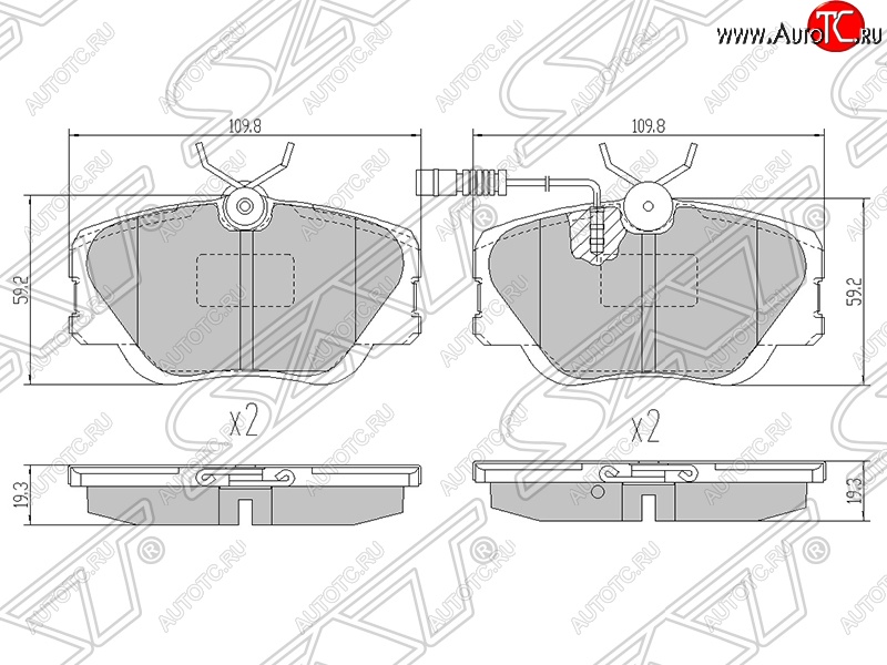 1 269 р. Колодки тормозные SAT (передние)  Mercedes-Benz C-Class  W201 - E-Class ( W124,  S124)  с доставкой в г. Владивосток