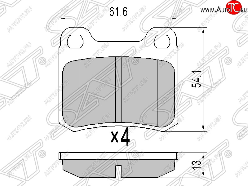 739 р. Колодки тормозные задние SAT  Mercedes-Benz C-Class ( W201,  W202) - E-Class ( W124,  S124)  с доставкой в г. Владивосток