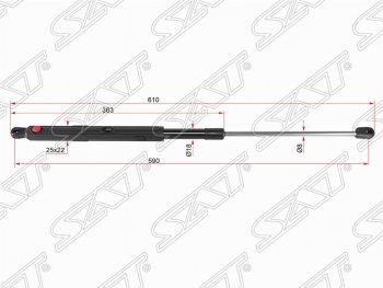 Упор капота SAT (газовый) Mercedes-Benz (Мерседес-Бенс) ML class (Мл)  W164 (2005-2011) W164 дорестайлинг, рестайлинг