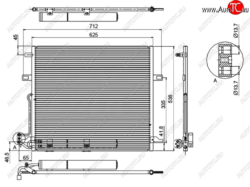 8 549 р. Радиатор кондиционера SAT  Mercedes-Benz ML class  W164 (2005-2011) дорестайлинг, рестайлинг  с доставкой в г. Владивосток