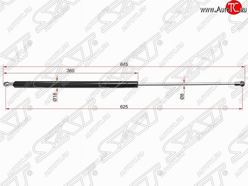 659 р. Упор крышки багажника SAT (газовый, LH=RH)  Mercedes-Benz ML class  W166 (2011-2015)  с доставкой в г. Владивосток