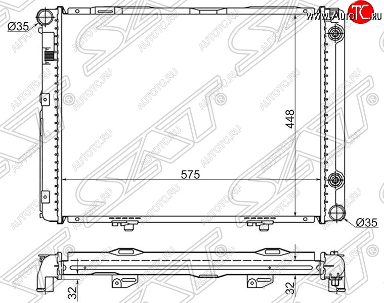 10 499 р. Радиатор двигателя (пластинчатый, 2.3, АКПП) SAT Mercedes-Benz C-Class W201 седан (1982-1992)  с доставкой в г. Владивосток