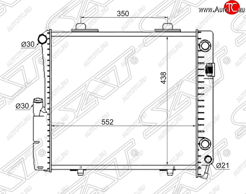 10 649 р. Радиатор двигателя (пластинчатый, 2.6/3.2, МКПП/АКПП) SAT Mercedes-Benz C-Class W201 седан (1982-1992)  с доставкой в г. Владивосток