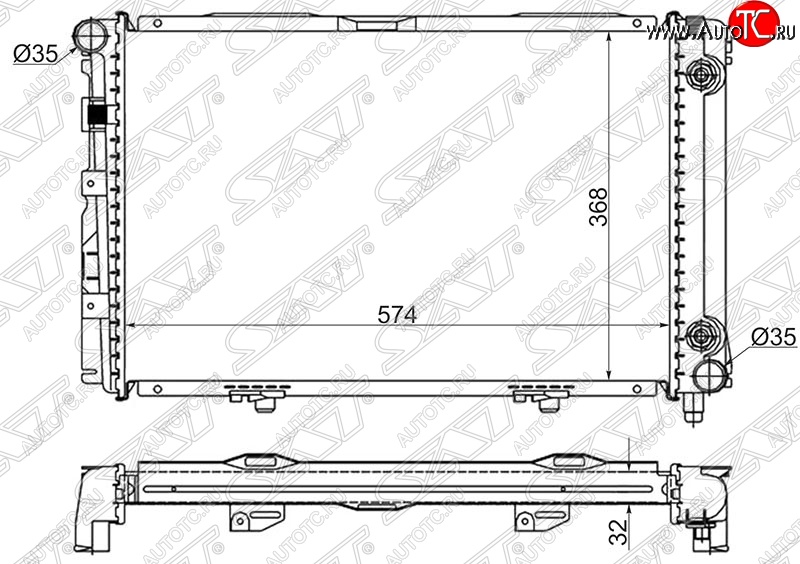 14 099 р. Радиатор двигателя (пластинчатый, 1.8/2.0/2.0D/2.2D, АКПП) SAT Mercedes-Benz C-Class W201 седан (1982-1992)  с доставкой в г. Владивосток