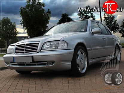 11 399 р. Передний бампер AMG Mercedes-Benz C-Class W202 дорестайлинг седан (1993-1997) (Неокрашенный)  с доставкой в г. Владивосток