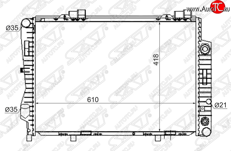 11 399 р. Радиатор двигателя (пластинчатый, 2.8/3.6, АКПП) SAT Mercedes-Benz C-Class S202 дорестайлинг универсал (1992-1997)  с доставкой в г. Владивосток