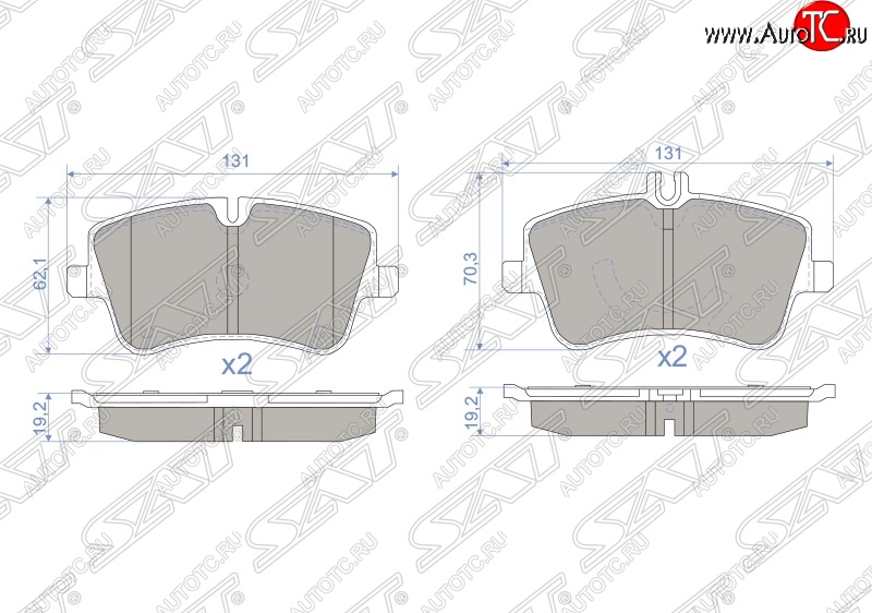 1 299 р. Колодки тормозные SAT (передние)  Mercedes-Benz C-Class  W203 (2000-2008) дорестайлинг седан, рестайлинг седан  с доставкой в г. Владивосток