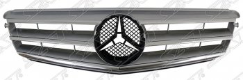 5 249 р. Решётка радиатора SAT (под эмблему)  Mercedes-Benz C-Class  W204 (2007-2015) дорестайлинг седан, рестайлинг седан (Неокрашенная)  с доставкой в г. Владивосток. Увеличить фотографию 1