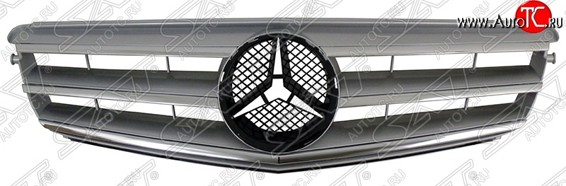 5 249 р. Решётка радиатора SAT (под эмблему)  Mercedes-Benz C-Class  W204 (2007-2015) дорестайлинг седан, рестайлинг седан (Неокрашенная)  с доставкой в г. Владивосток