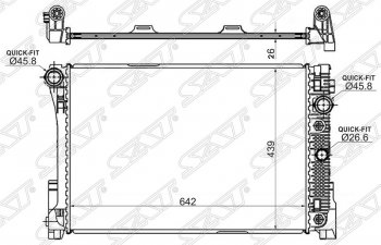 Радиатор двигателя SAT (пластинчатый, 1.8/2.0D/2.2D/3.5G/2.8/3.5, МКПП/АКПП) Mercedes-Benz C-Class W204 дорестайлинг седан (2007-2011)