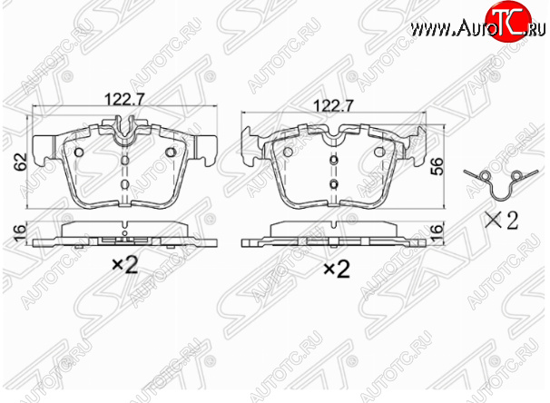 1 149 р. Комплект задних тормозных колодок SAT  Mercedes-Benz C-Class  W205 (2015-2018) дорестайлинг седан  с доставкой в г. Владивосток