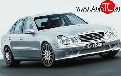 11 399 р. Накладка Carlsson на передний бампер Mercedes-Benz E-Class W211 дорестайлинг седан (2002-2006) (Неокрашенная)  с доставкой в г. Владивосток