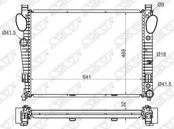 Радиатор двигателя (пластинчатый, 2.8/3.2/3.2D/3.5/4.0D/4.3/5.0/5.5/6.0/6.5, АКПП) SAT Mercedes-Benz (Мерседес-Бенс) S class (С)  W220 (1998-2005) W220