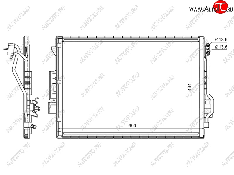 8 949 р. Радиатор кондиционера SAT  Mercedes-Benz S class  W221 (2006-2013)  с доставкой в г. Владивосток