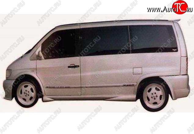 6 249 р. Пороги накладки CT Mercedes-Benz Vito W638 (1996-2003) (Неокрашенные)  с доставкой в г. Владивосток