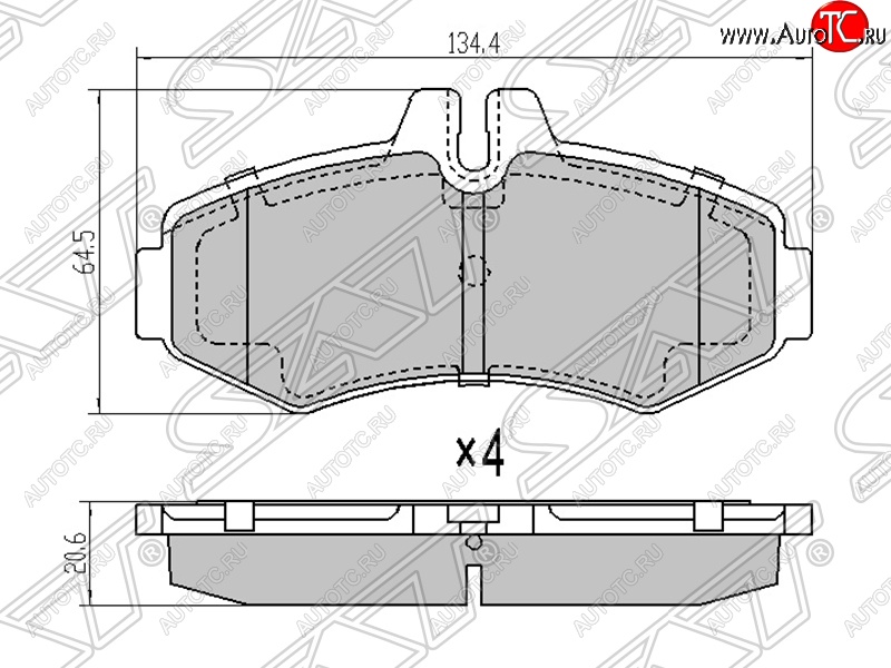 1 539 р. Колодки тормозные SAT (передние)  Mercedes-Benz Vito  W638 (1996-2003)  с доставкой в г. Владивосток