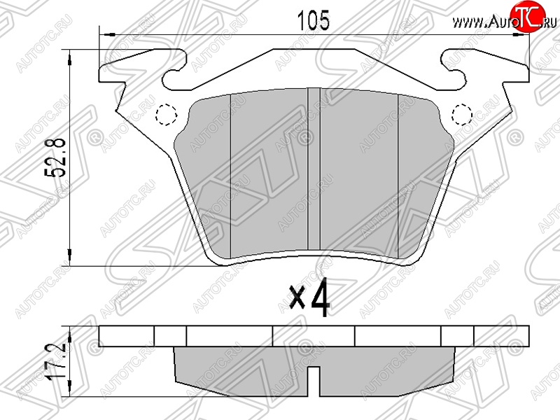 749 р. Колодки тормозные SAT (задние) Mercedes-Benz Vito W638 (1996-2003)  с доставкой в г. Владивосток