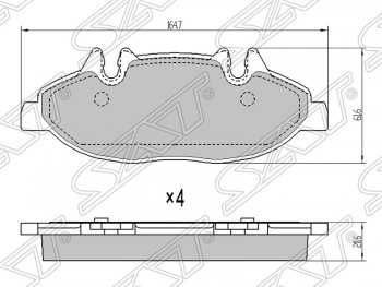 1 589 р. Колодки тормозные SAT (передние)  Mercedes-Benz Vito  W639 (2003-2014) дорестайлинг, рестайлинг  с доставкой в г. Владивосток. Увеличить фотографию 1